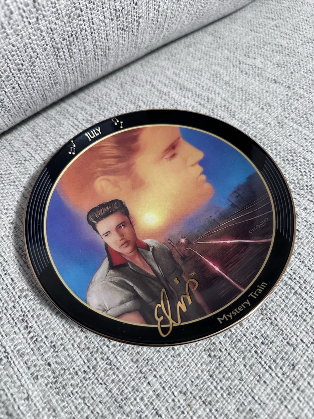 Bradford Exchange Elvis Presley July Mystery Train Plate w/ COA Nate Giorgio